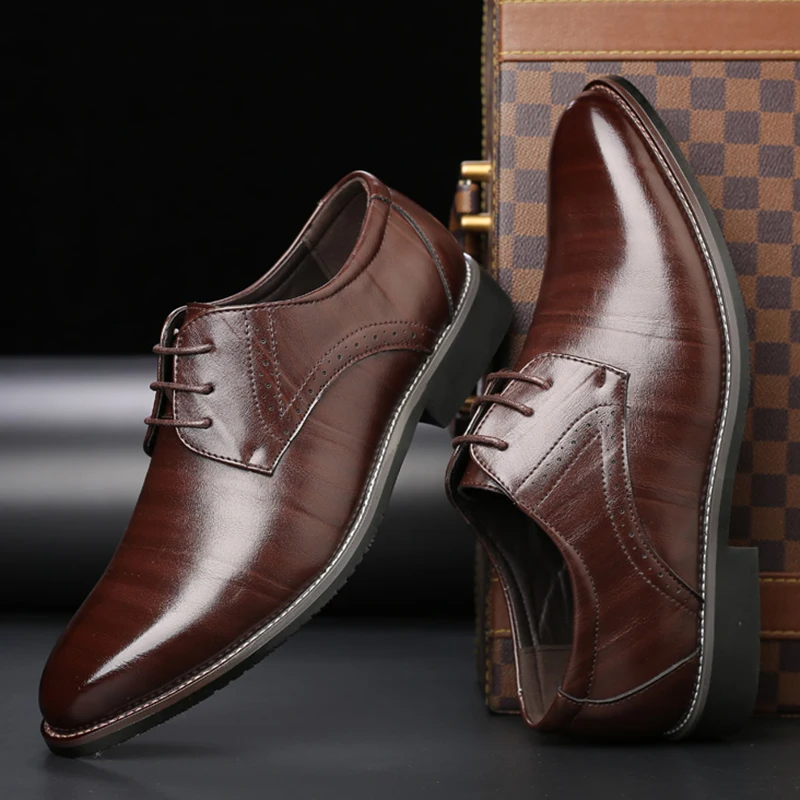 

Мужская повседневная обувь, дышащая, красная, деловая, Черная