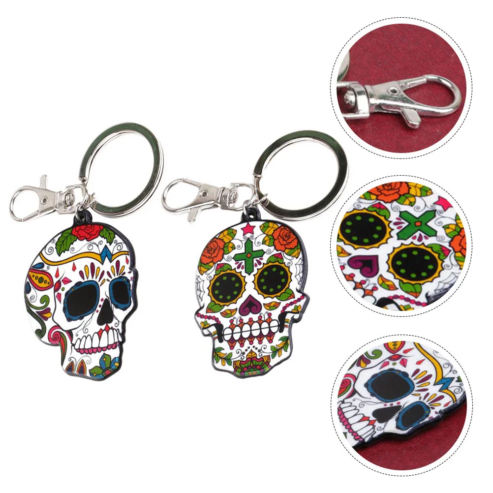 

2pcs Fashion Acrylic Key Chain Creative Keychain Keyring
