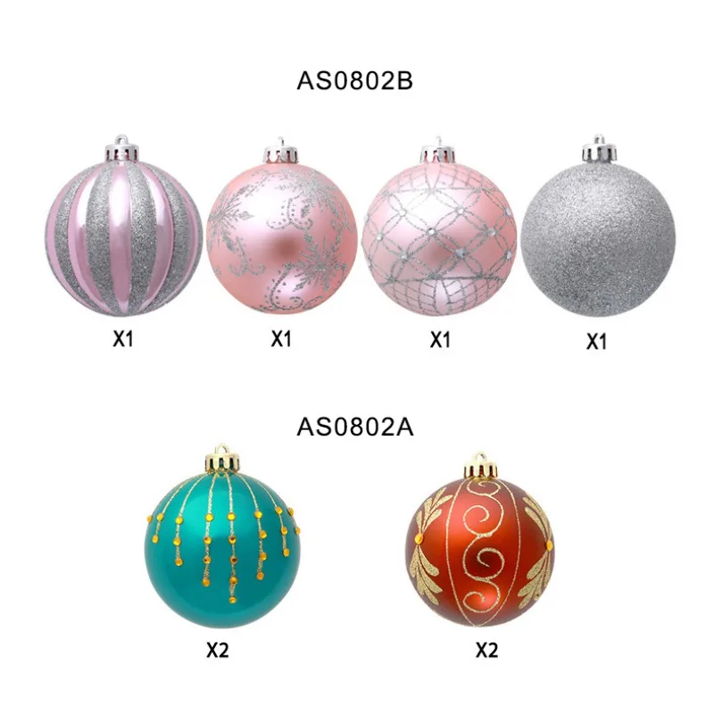 

New4PCS Glittering Decorative Hanging Christmas Ball Ornaments Christmas Baubles Xmas Tree Pendants Holiday Party Decorations