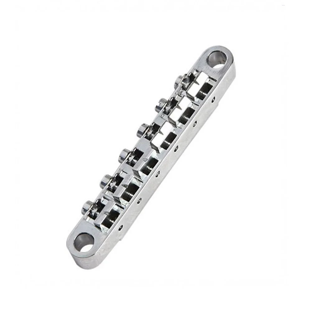 

6pcs Guitar Bridge 6 String Locking Bridge and Tailpiece Set for LP Electric Guitar (Silver)