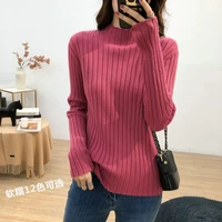 women sweaters autumn winter turtleneck long sleeve stretch solid knitted pullovers fashion soft jumper tops 13 colors y954