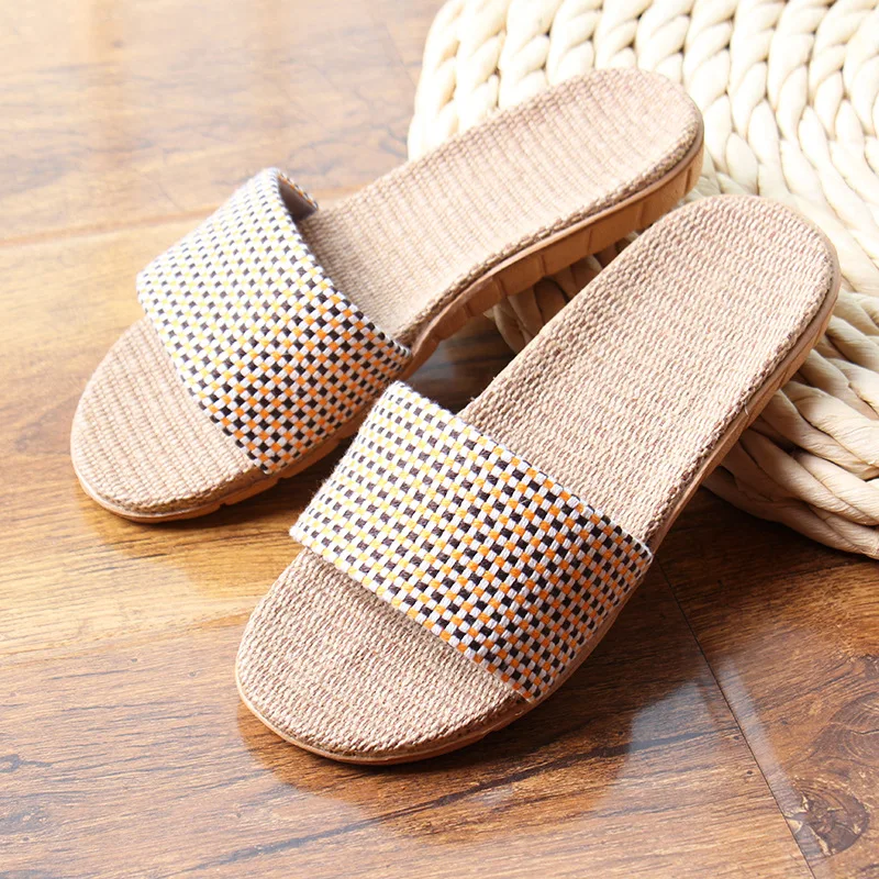 Летние льняные женские домашние тапочки FAYUEKEY|Тапочки| |