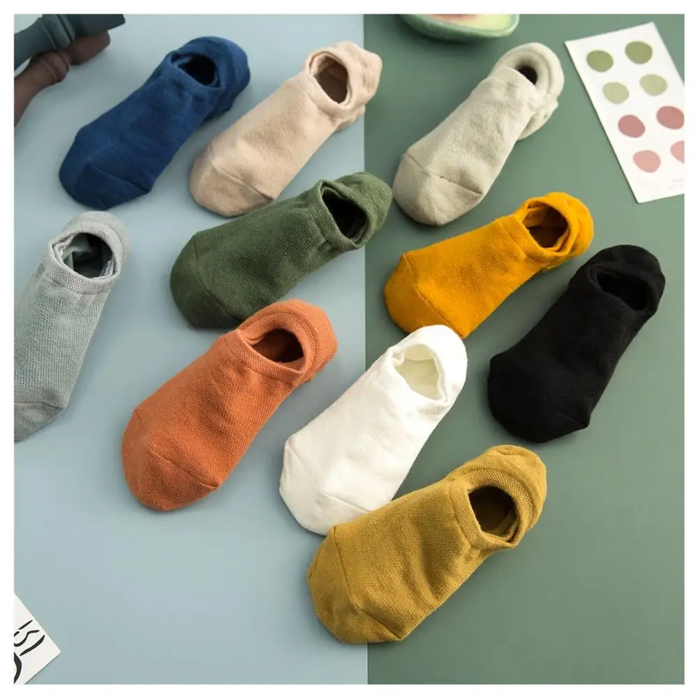 Носки-невидимки женские модные Универсальные однотонные 10 шт. = 5 пар весна-лето |