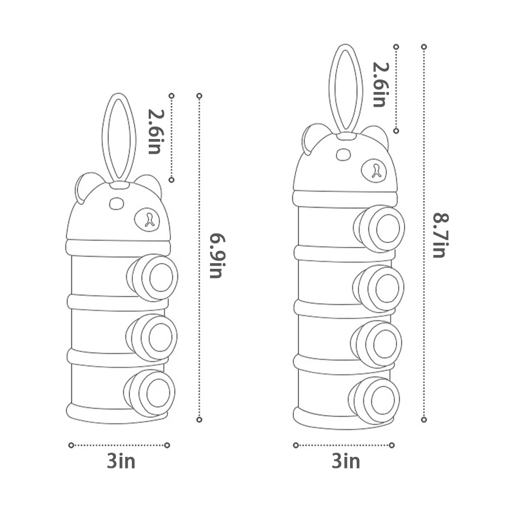 

3 / 4 layers Milk Powder Box Portable Baby Food Storage Box Essential Cereal Cartoon Infant Toddle Snacks Container