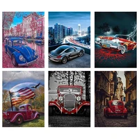 diy fancy car full square drill diamond painting colorful handmade cross stitch kits embroidery mosaic home room wall decor