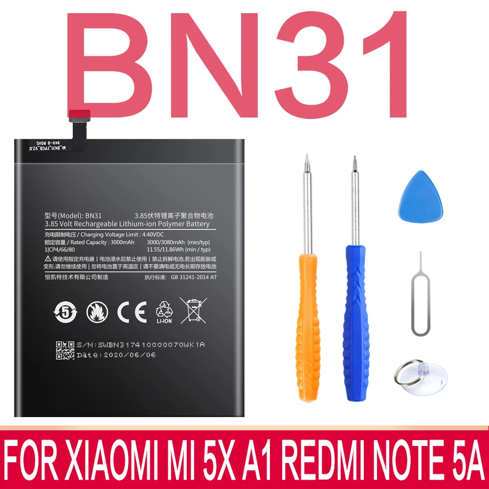 Аккумулятор SIYAA для Xiaomi Redmi Note 2 3 3S 3X 4 4X 4A 5 5A 7 Pro Mi 5S 5X 6 8 9 Mix F1 BM47 BM46 BN41 BN43 BM22 BN31Bateria |
