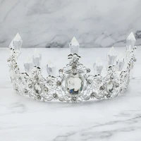 factory direct icicles crystal silver color alloy crown cake decoration ice queen princess baking accessories