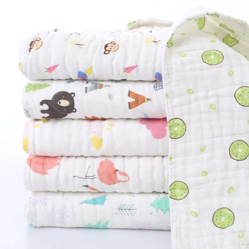 Детское одеяло из муслиновой ткани впитывающее Хлопковое с шестью слоями