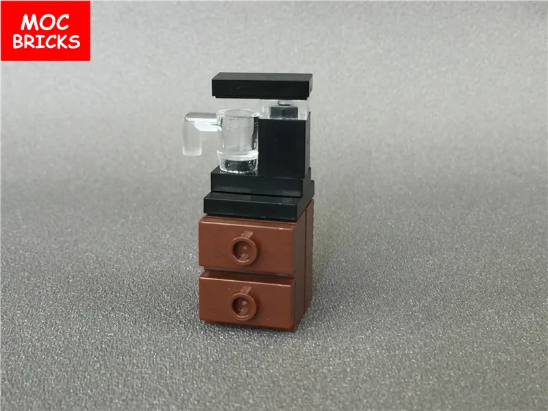 2 компл./лот кубики MOC DIY Семья Мини диспенсер для воды чашка с соломкой Питьевая