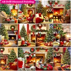 Алмазная кисть на молнии, клей AB бриллиантовый рисунок Рождество, украшение, цветной цветок, Искрящиеся красные животные, Рождественская елка, подарок, домашний декор