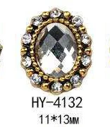 HY-4132 10pcs 10 шт./лот, древний сплав, дизайн ногтей, 3d, плоская задняя сторона, цветные бриллианты, жемчужные ювелирные изделия, стразы, украшения для ногтей - Цвет: HY-4132 10pcs