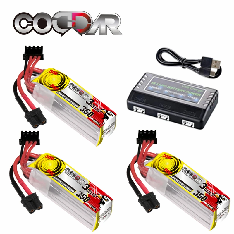 

CODDAR 3S HV 11.4V LiPo Battery Charger Set 350mAh 90C/180C With XT30U Plug For RC Helicopter Quadcopter FPV Racing Drone Parts