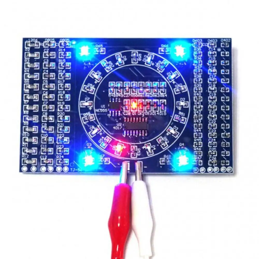 

CD4017 Rotating LED SMD NE555 Soldering Practice Board DIY Kit Skill Training Diy Kit Electronic PCB Board Module Suit