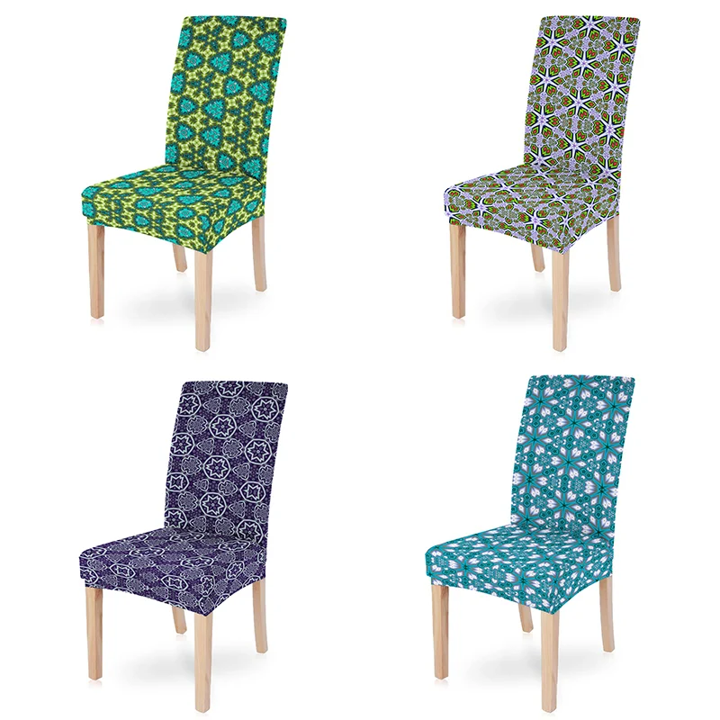 

Эластичные чехлы на стулья универсального размера, эластичные чехлы с мандалой для кухни, свадьбы, банкета, отеля