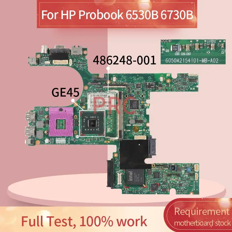 486248 001 486248 501 for hp probook 6530b 6730b laptop motherboard 6050a2219901 mb a03 ge45 ddr2 notebook mainboard free global shipping