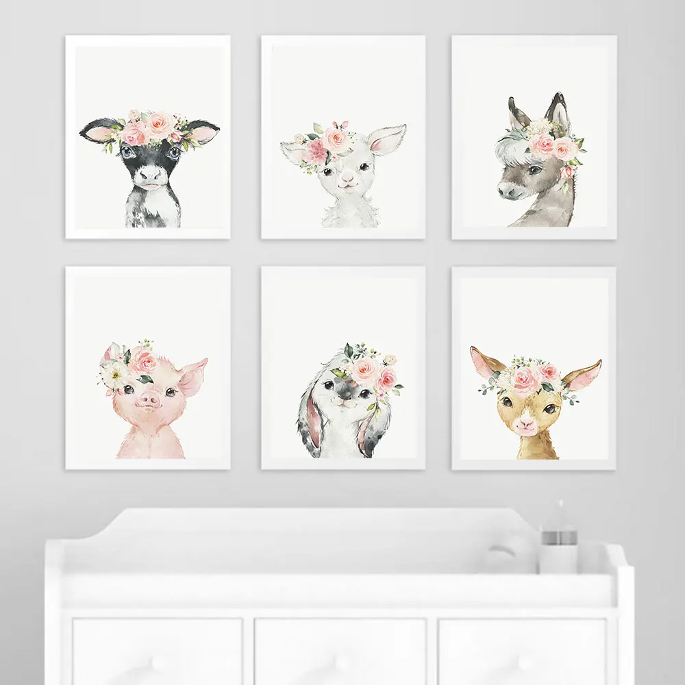 Подарочный декор для детской комнаты девочек ферма с изображением животных