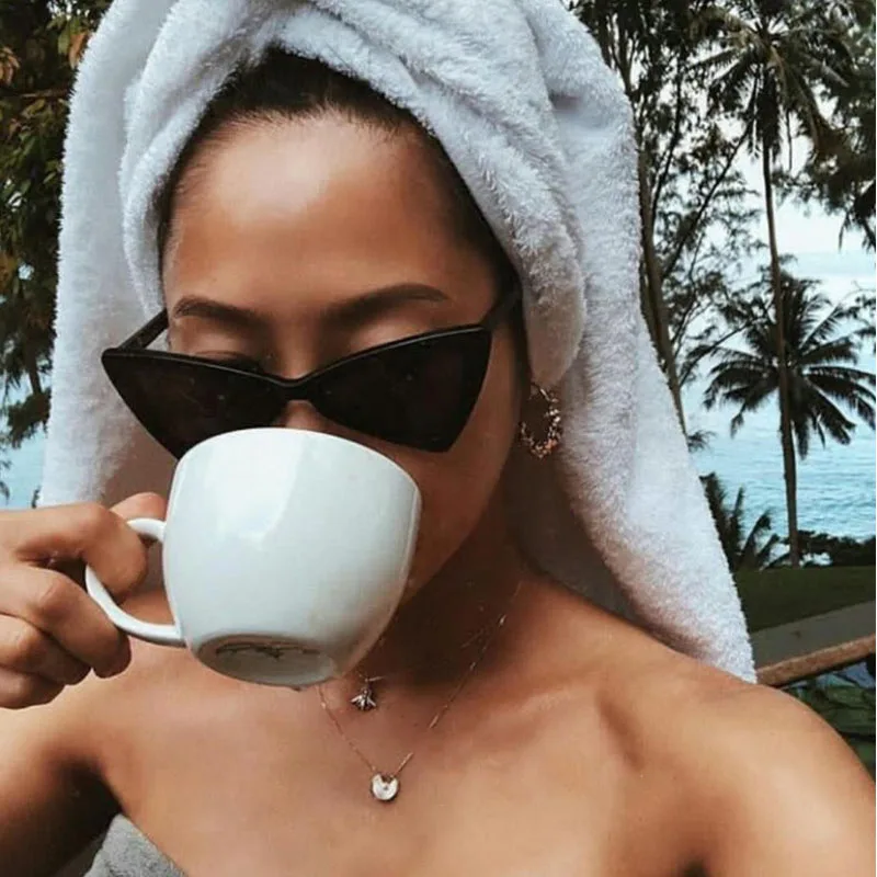 Женские солнцезащитные очки с занавес роскошные кошачий глаз женские новые