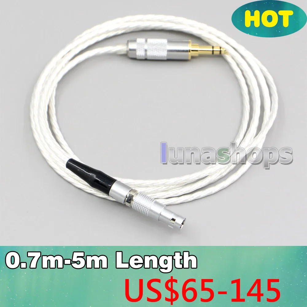 

XLR 4.4mm 2.5mm Hi-Res Silver Plated 7N OCC Earphone Cable For AKG K812 K872 Reference Headphone LN006607