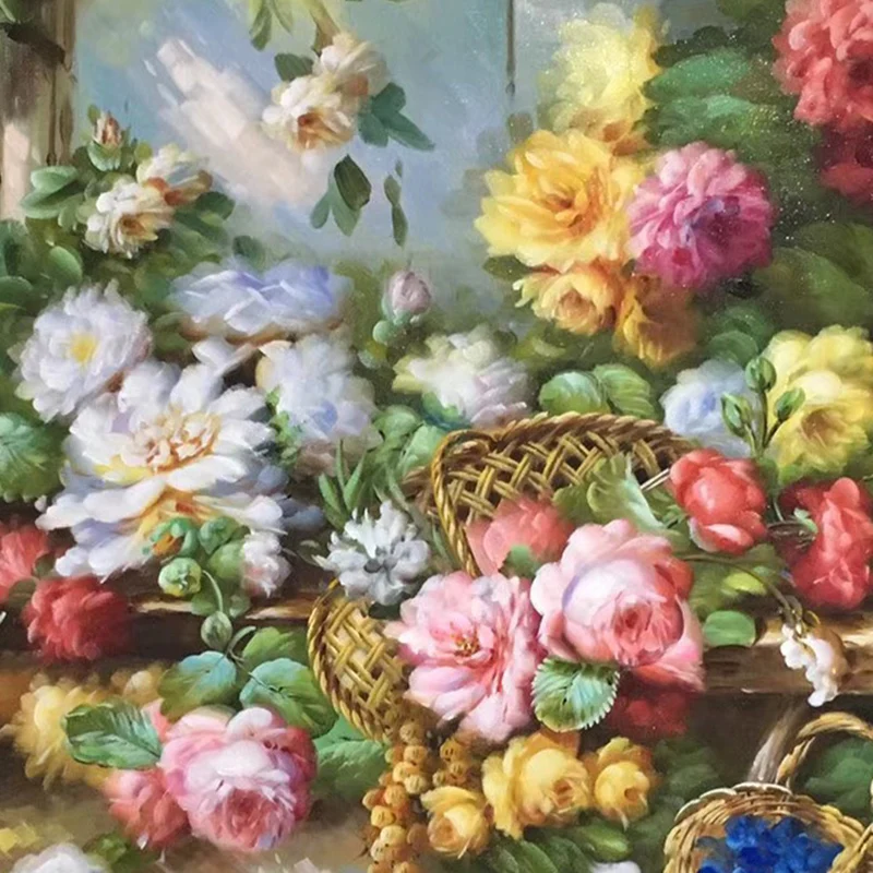 KOWELL 100% Handpainted Classical Dove Flower Oil Painting On Canvas Art Gift Home Decor Living Room Wall Frameless Picture | Дом и сад