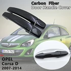 Крышка дверной ручки из углеродного волокна, аксессуары для Opel Vauxhall Holden Corsa D 2007 2008 2009 2010 2011 2012 2013 2014