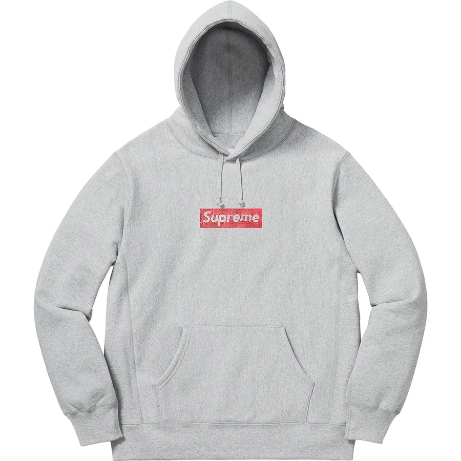 

Box Supreme Swarovski Crystal Diamond Hoodie Men's and Women's Hot Rhinestone Hoodie