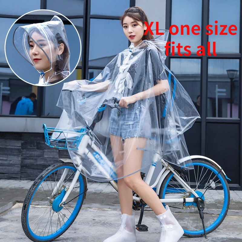 

Fashion Transparent Raincoat Adult Hiking Outdoors Fishing Raincoat EVA Plastic Environmental Protection Raincoat