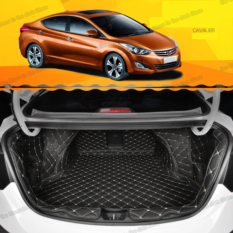 

Leather Car Trunk Mat Cargo Liner for hyundai elantra 2010 2011 2012 2013 2014 2015 avant AD accessories interior rear boot