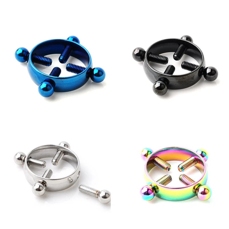 Имитация кольца для сосков не пирсинг винт ногтей зажим из нержавеющей стали