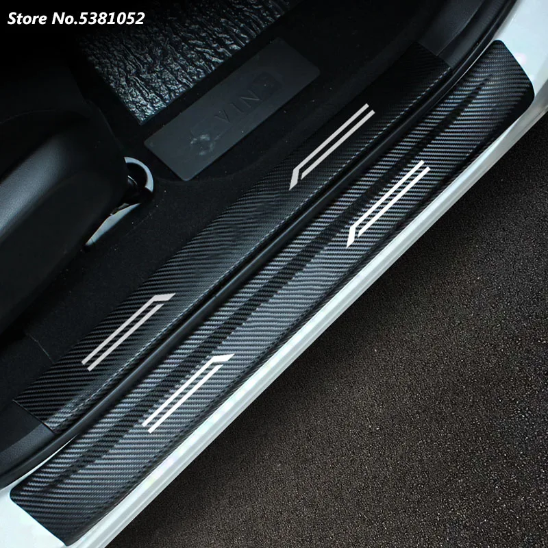 

Carbon Fiber Leather Door Sill For Suzuki Swift 2017 2018 2019 2020 Accessories Threshold Sticker Decoration Strip 2005-2021