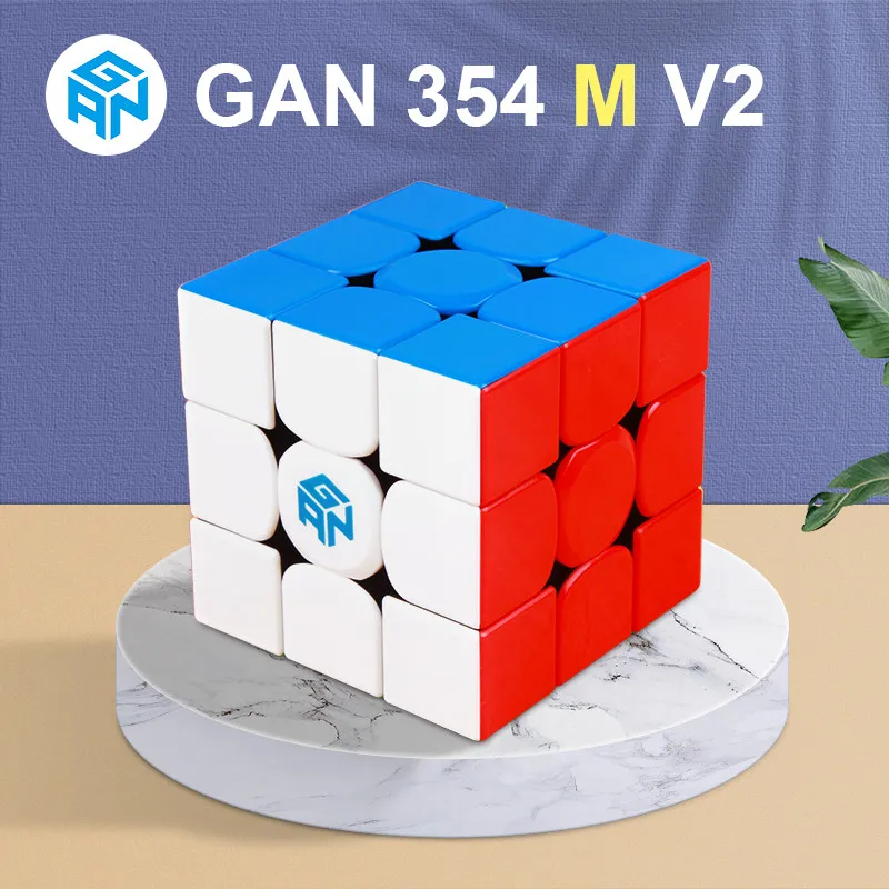 GAN-cubo m&aacute;gico GAN354 M para ni&ntilde;os, juguetes magn&eacute;ticos de 354 M, 3x3, cubos Gans de velocidad profesionales GAN 354 M, 2,0-0