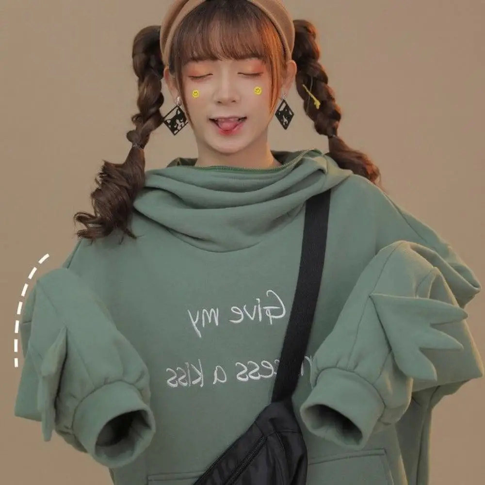 Толстовка Женская с принтом лягушки милый свитшот надписью в стиле Харадзюку