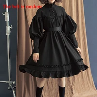 new arrival 5 colors gothic lolita dress japanese soft sister black dresses cotton women princess dress girl halloween costume