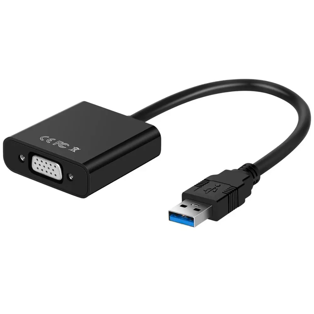 Переходник для внешней видеокарты с USB 3 0 на VGA адаптер Win7/8/10 1080P белый/черный/синий