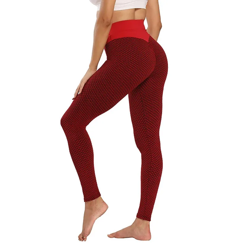 

Net red style peach hip Fitness Yoga Pants high waist hip sports tights honeycomb hip fitness pants female