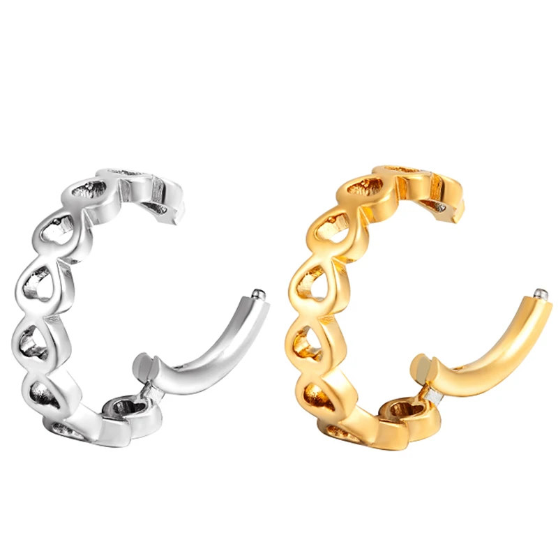 

Body Piercing Jewelry Earrings Daith 316L Stainless Steel Hollowed-Out Heart Hinged Septum Rings Helix Tragus Cartilage Piercing