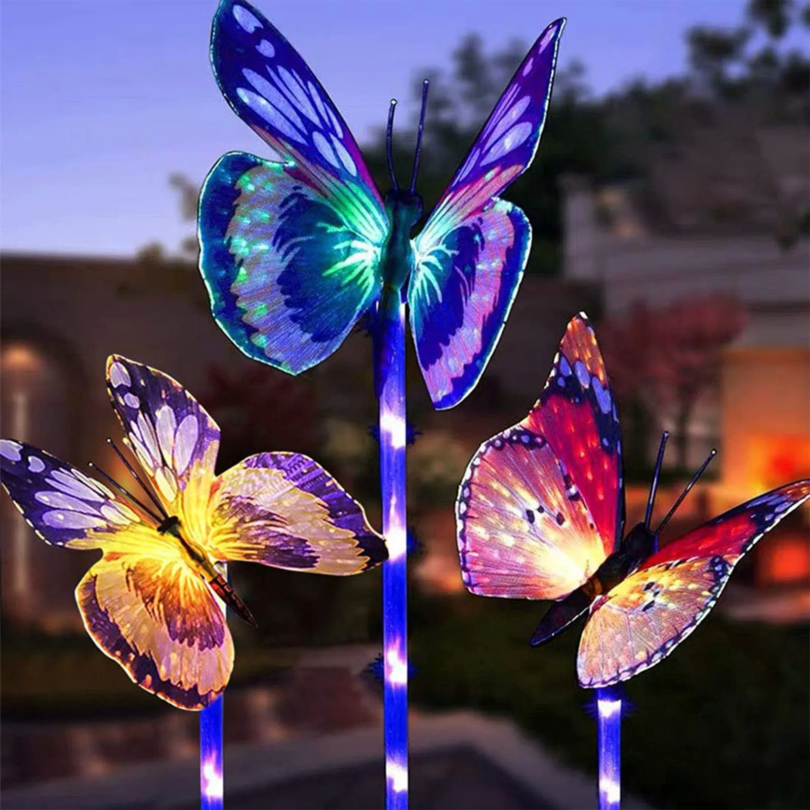 Фонарь бабочка на солнечной батарее s RGB светодиодсветодиодный Ландшафтная лампа