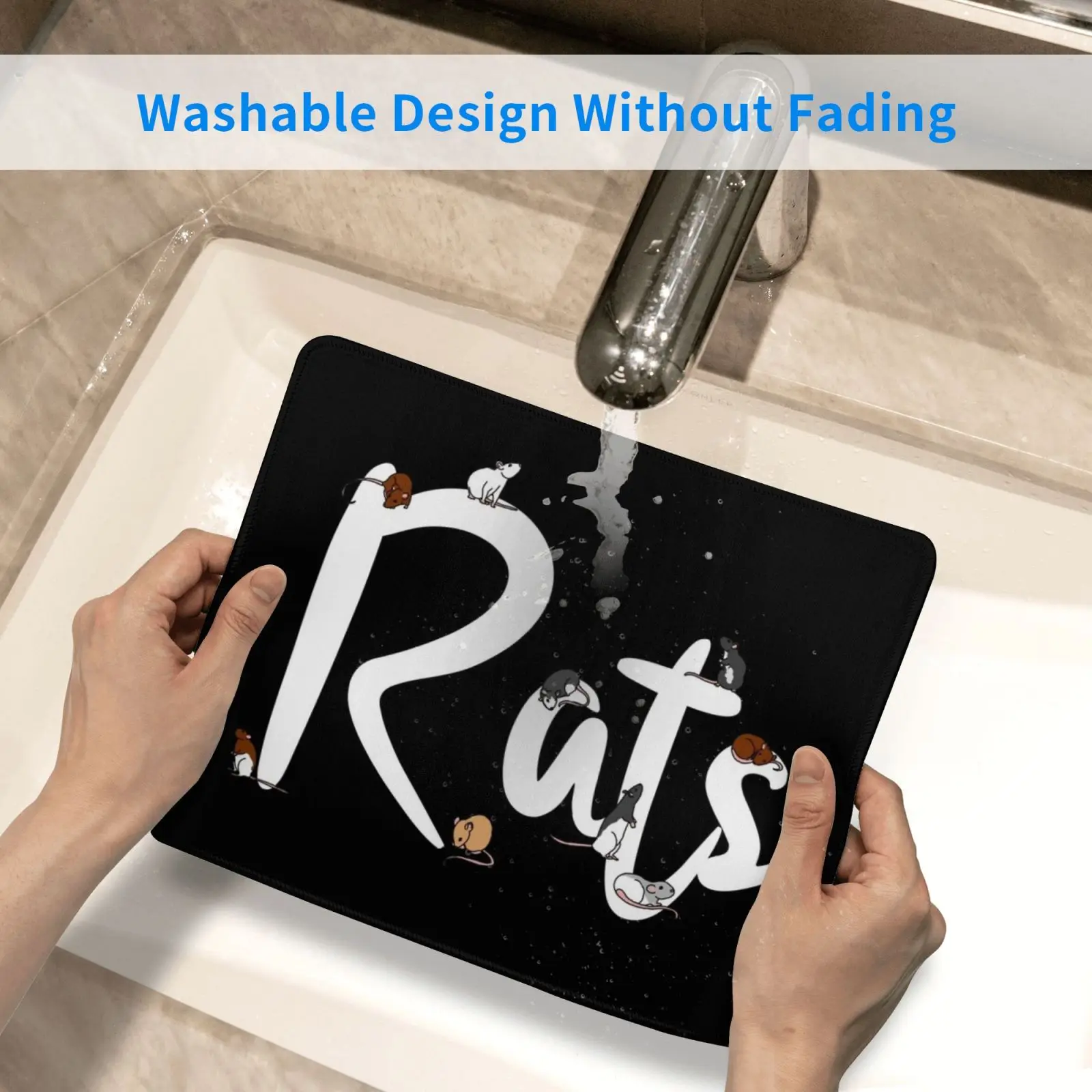 

Rats Lettering Mouse Pad DIY Print Cushion Rat Rats Pet Rat Pet Rats Pet Pets Animal Animals Rodent Rodents