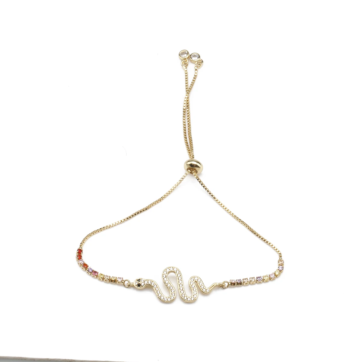 Женский браслет с фианитами класса ААА цвет черный | Украшения и аксессуары