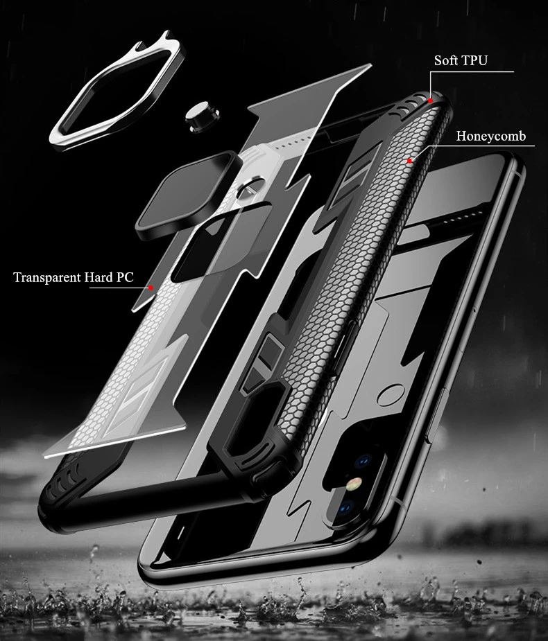 KEYSION противоударный чехол для iPhone SE 2020 New XS Max XR прозрачный с магнитным кольцом