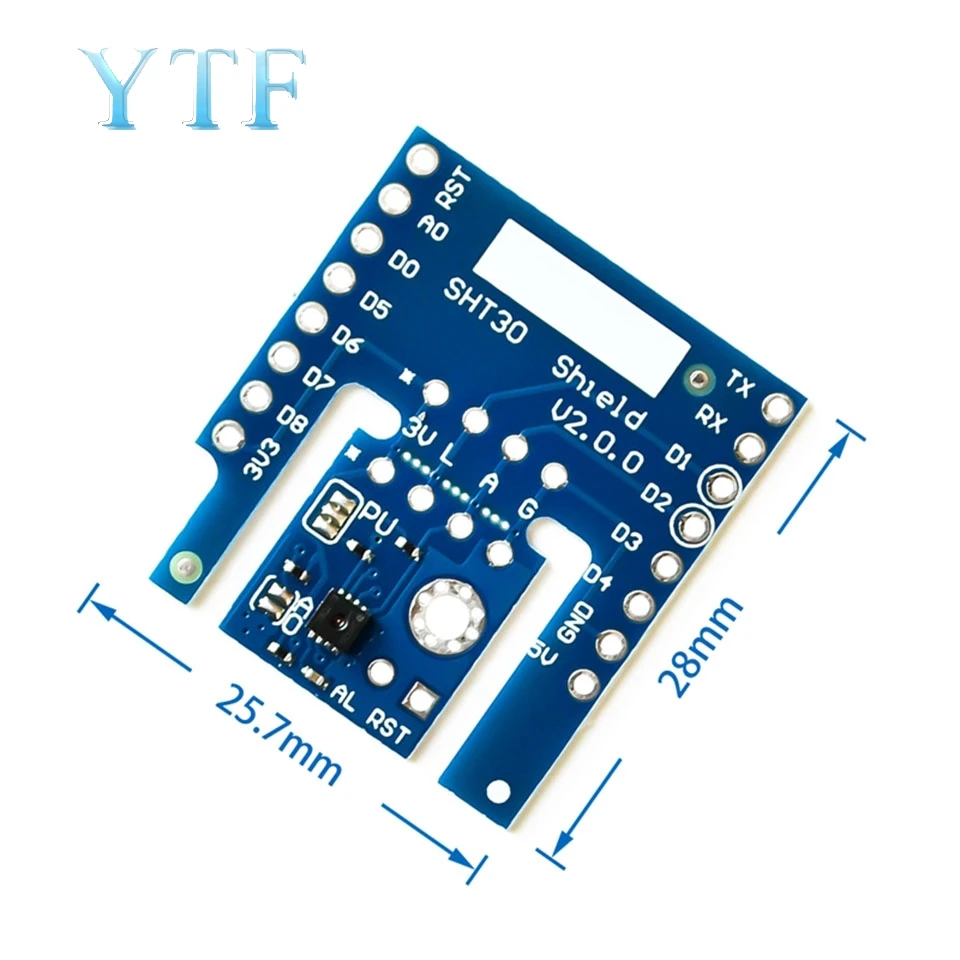 

SHT30 SHIELD V2.0.0 I2C digital temperature and humidity sensor means for D1 MINI