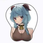 Подставка для запястья Genshin Impact с грудью, резиновый коврик для мыши в стиле аниме, для девушек, для секса, 3d коврик для мыши, милый кавайный ковер для геймера для девочек