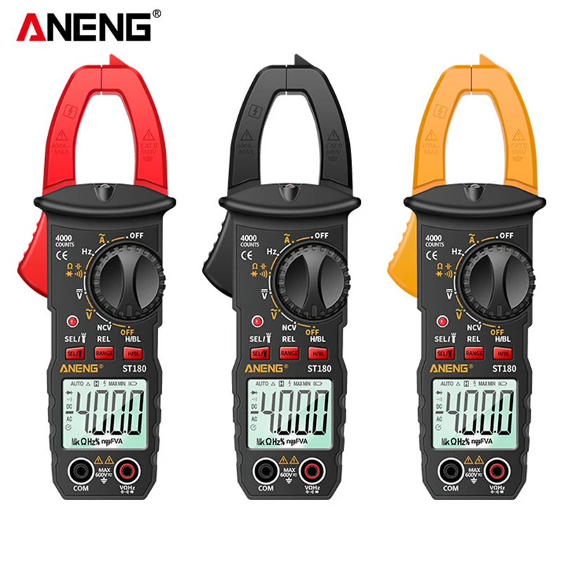

ANENG ST180 Clamp Meter Intelligent Digital Clamp Meter 4000 Counts Multimeter Ammeter Voltage Tester Frequency Capacitance Tool