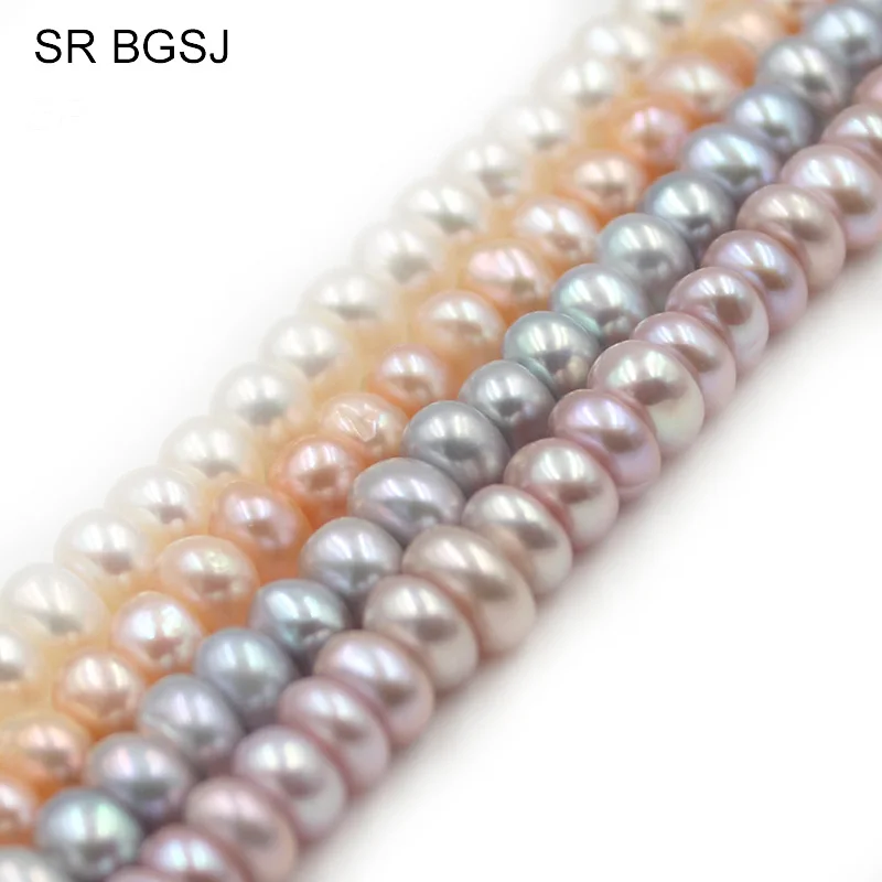 Бесплатная доставка 6-7 мм больше цветов Rondelle пресноводный жемчуг ювелирное