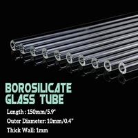 10pcs length 150mm od 10mm 1mm thick wall borosilicate glass blowing tube lab tubes lab supplies for school