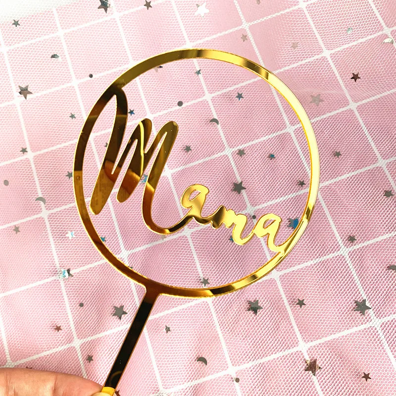 

Ins Nieuwe Mama Moederdag Acryl Cake Topper Goud Mum Verjaardag Cake Topper Voor Moederdag Birthday Party taart Decoraties