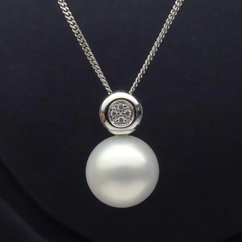 Подвеска из натурального белого искусственного жемчуга 14 к белое золото 10 7 мм |