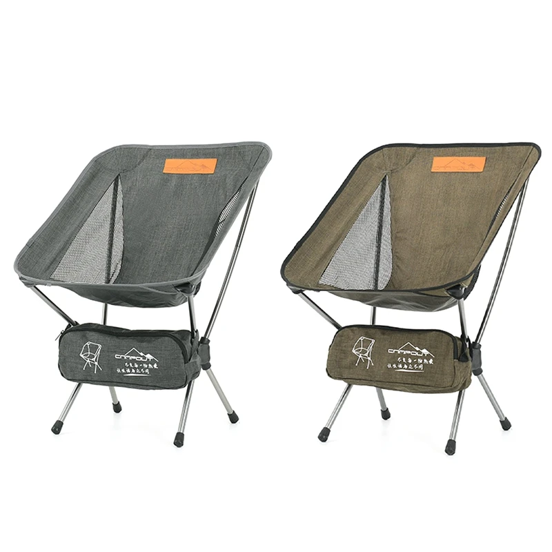 

CAMPOUT Double Tube Aluminum Alloy Moon Chair Portable Backrest Camping Chair Beach Leisure Lounge Chair Outdoor Fishing Chair