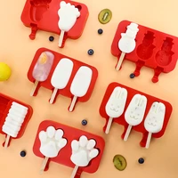 silicone popsicle mold ice pop mold tray holder with lid durable cake ice cream popsicle maker with wooden stick