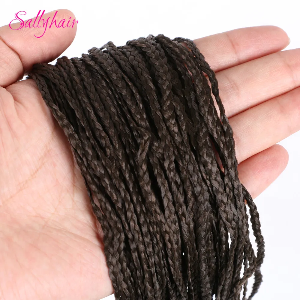 Sallyhair, Zizi, косички, вязанные крючком, коробка, косички, цветные синтетические волосы для наращивания, жук, серый блонд, вязанные волосы, 48 прядей/упаковка - Цвет: 4