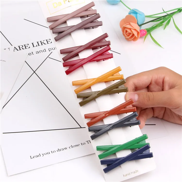 

10pcs New Fashion Large Multi-color Resin Shiny Duckbill Hairpin Barrettes Hairpins Wild Women Girls Hair Accessories Headdress